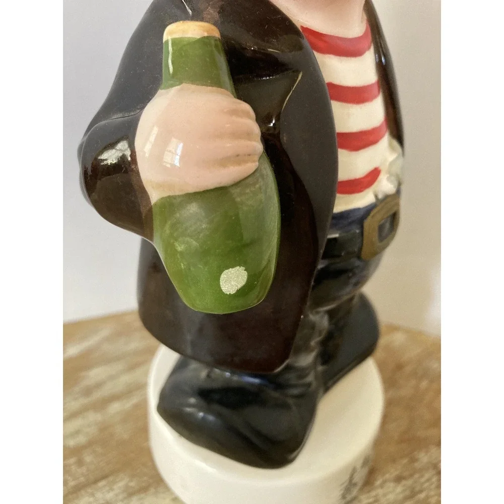 Vintage bar ceramic novelty liquor decanter musical pirate How Dry I Am 1960's